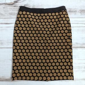 Talbots Petites Polkadot Midi Pencil Skirt Sz 2 P